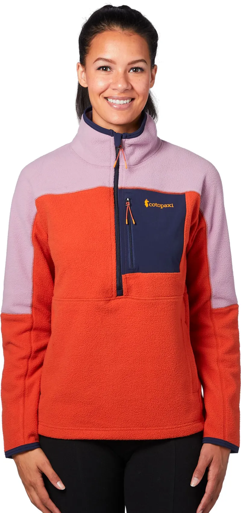 Cotopaxi Womens Dorado Half-Zip Fleece Jacket - Plum-Cayenne-2